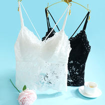 Lace chest female beauty back sling Net red explosion black and white bottoming small vest gathering anti-light wrap chest