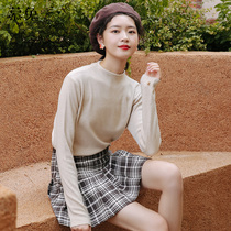Half-high collar foreign-style knitwear base shirt womens autumn 2021 New Korean slim Joker sweater