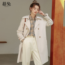 Small windbreaker coat womens long 2021 new autumn Korean version loose thin Joker casual coat