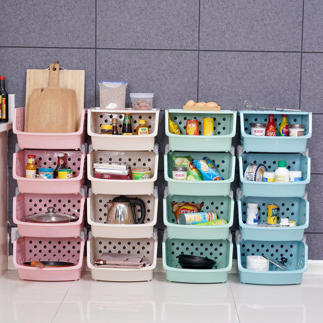 Kitchen multi-layer vegetable racks floor-standing storage rack plastic storage basket storage rack rectangular rack vegetable rack Kitchen multi-layer vegetable racks floor-standing storage rack plastic storage basket storage rack rectangular rack vegetable rack