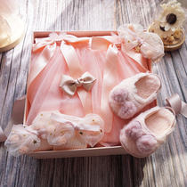 Hong Kong Full Moon Baby Clothes Princess Gift Box Baby Girl Dress Autumn and Winter Hundred Days Banquet One Year Gift