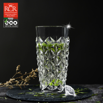rcr imported carved crystal glass tea cup fruit juice cup household transparent beer glass high body drinking cup