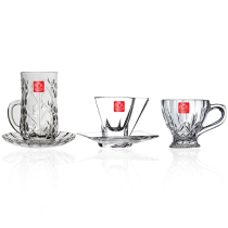 RCR vintage carved coffee cup European small luxury with handcup crystal glass flower tea cup afternoon tea cup