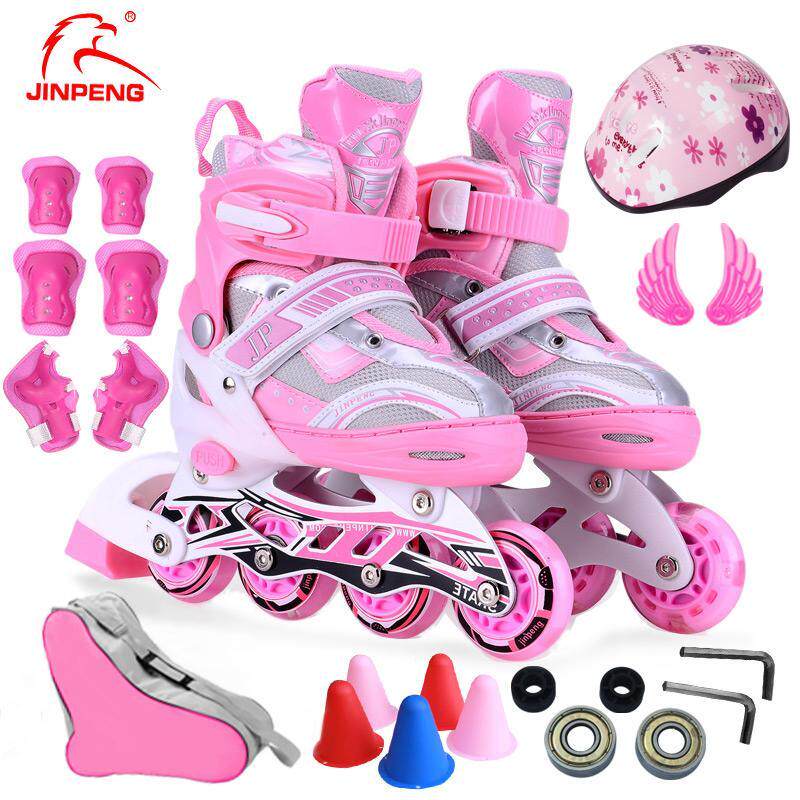 3-5-7-8-12-year-old boys and girls children's skates complete set of children's roller skates adjustable full flash