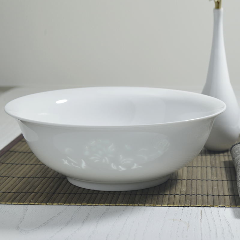 Jingdezhen pure white household rainbow such use ceramic Korean rainbow such as bowl rice bowls ceramic bowl cut to a single one