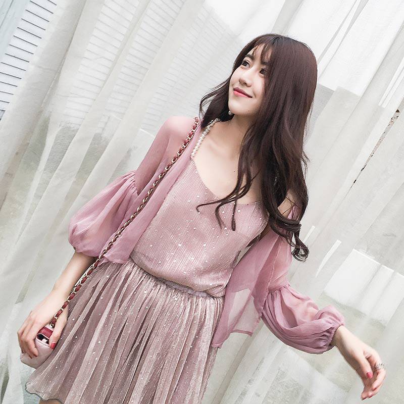 夏季新款仙气百搭防晒衣薄开衫长袖雪纺罩衫清凉遮阳空调房罩衫_7折