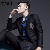 Fashion wool suit men Korean trend slim fit casual English jacket autumn and winter small suit handsome coat