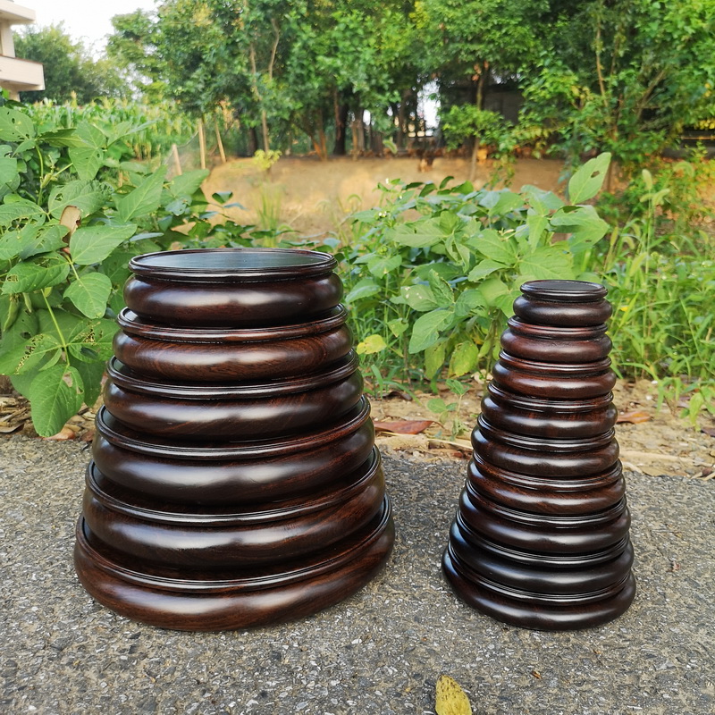 Ebony wood carving handicraft base element circular base vase base tea cups are it base base pad