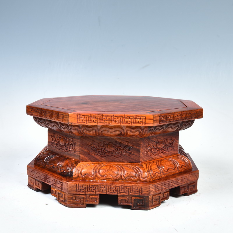 Redwood base for Buddha furnishing articles heightening anise wood stone lotus jade Buddha guanyin kong base