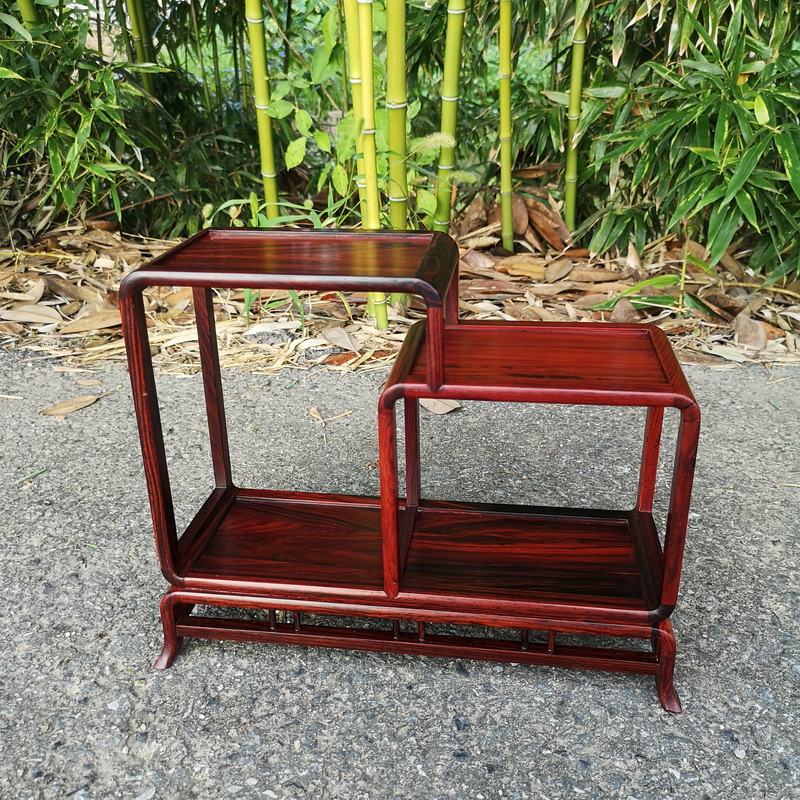 Small red acid branch m letters treasure cabinet rich ancient frame wood carving handicraft furnishing articles miniascape base ceramic tea pot - base frame