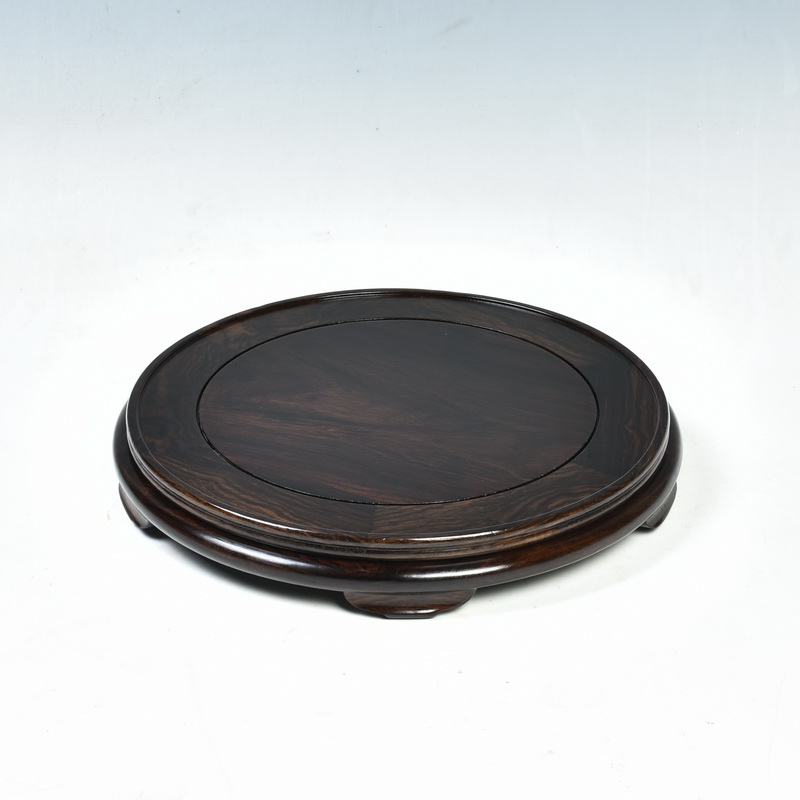 Ebony woodcarvings, circular base solid wood Buddha feng shui furnishing articles base wooden vase, the teapot tea base