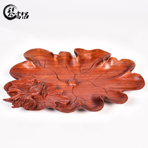 Qin Shu Pear wood carving goldfish grain plate decoration crafts whole material solid wood carving ornaments
