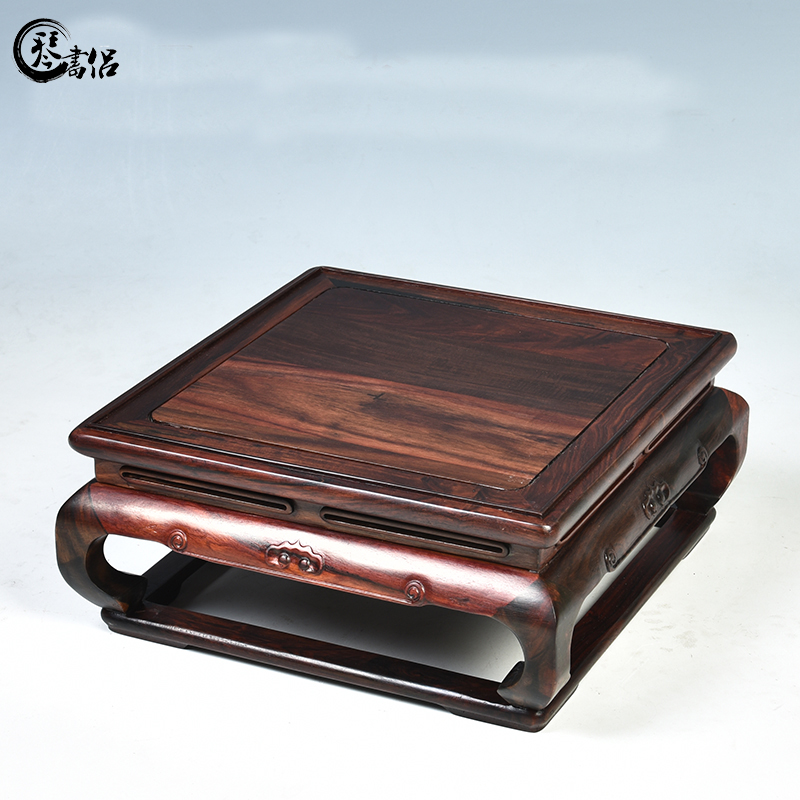 Pianology picking mahogany base rectangle miniascape of solid wood base square vase jade penjing base