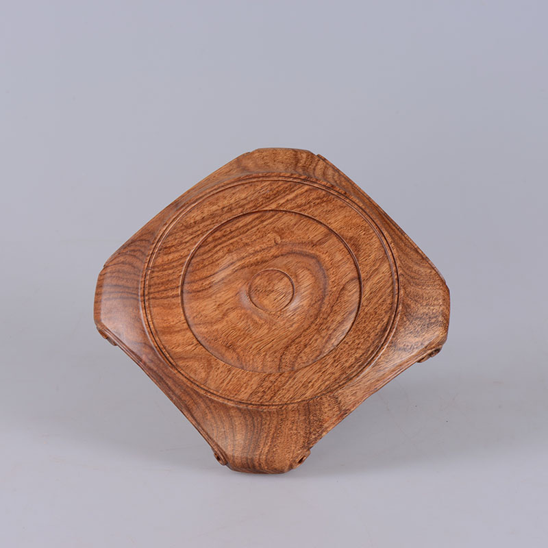 Annatto rosewood carving monolith vase base rounded nature round place flowerpot furnishing articles it seal base