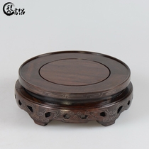 Buddha base Vase base Solid wood round ebony carved base Fish tank flower pot base Wooden ornament base