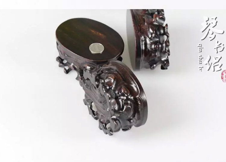 Lars woodcarving base stone stone vases furnishing articles ornamental stones real wood base can be excavated