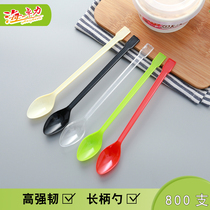  800 disposable long-handled ice cream spoons with hidden knives Fruit milk tea sundae dessert Plastic glue ice cream spoon