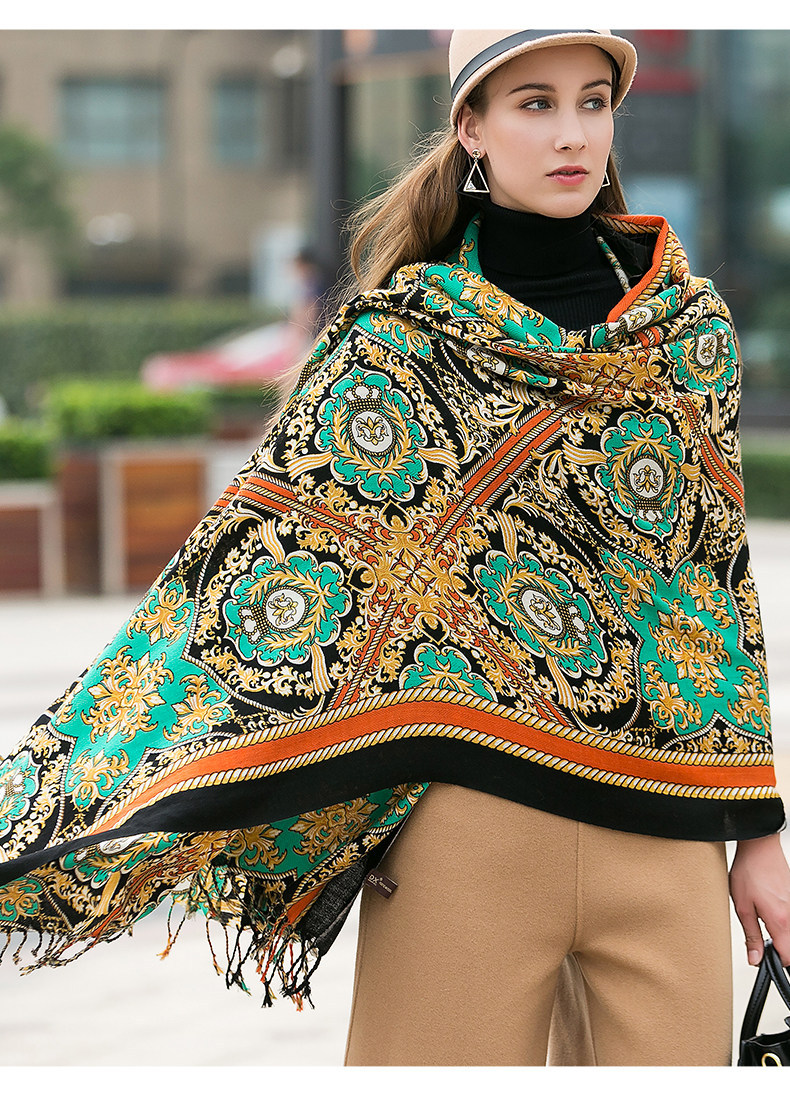 danaxu茶卡盐湖披巾长款拍照旅游披风装饰超大羊毛围巾披肩两用女