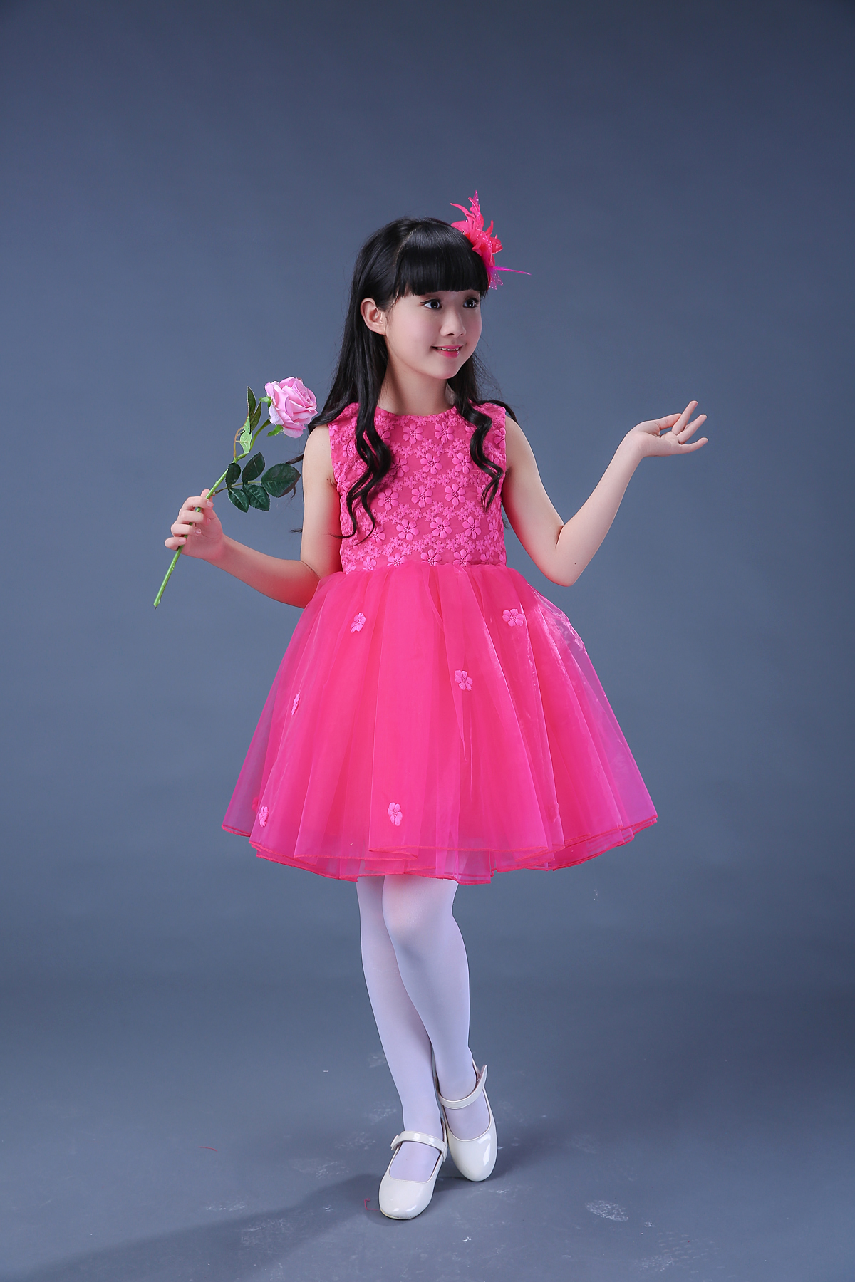 六一幼儿园儿童演出服女孩公主裙表演服小学生蓬蓬裙女童舞蹈纱裙