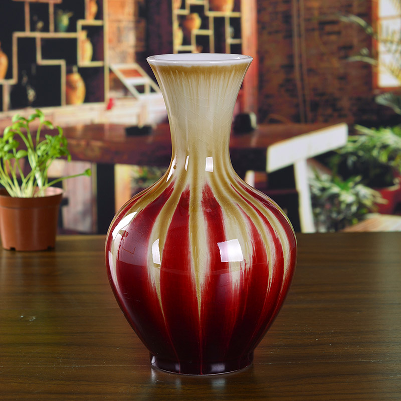 Jingdezhen ceramics up red glaze floret bottle of modern household act the role ofing is tasted furnishing articles sitting room decoration arts and crafts