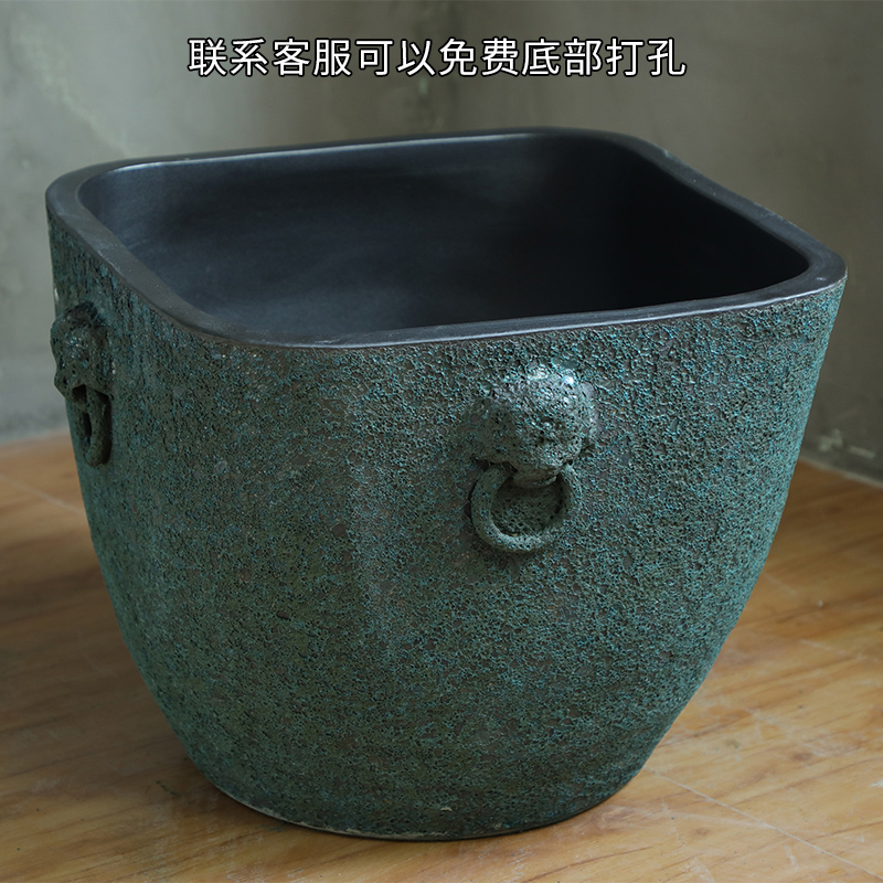 Ceramic antique VAT coarse pottery hand round the altar tank big flowerpot tank floor vase furnishing articles courtyard garden