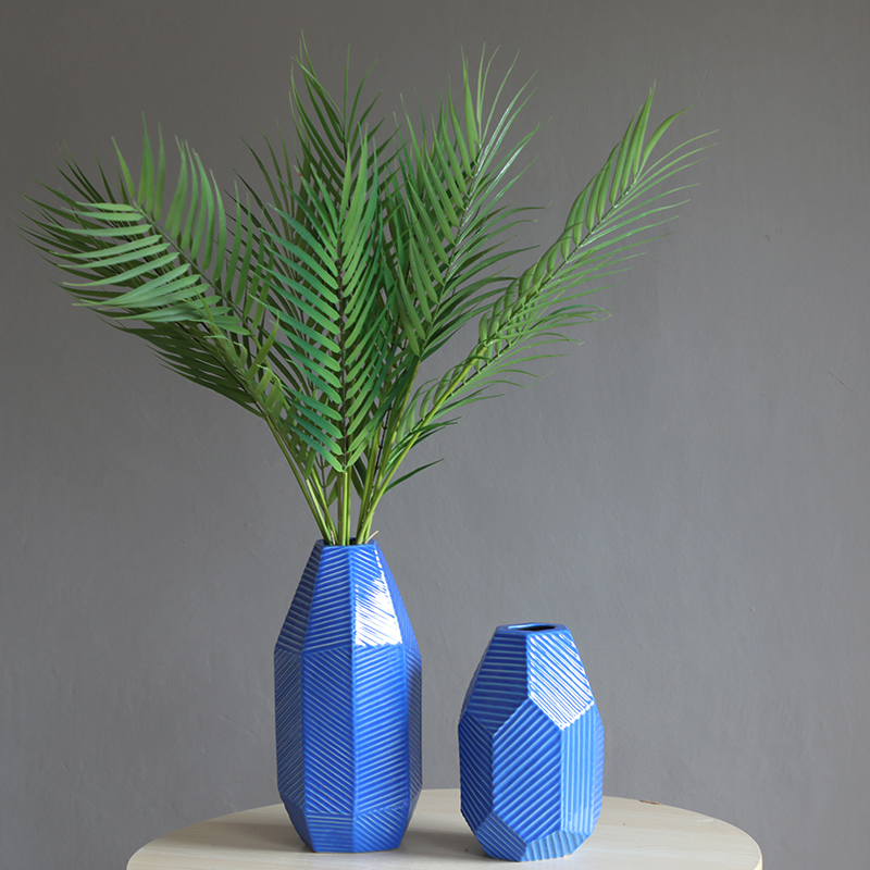 Geometric ceramic vase furnishing articles designer sitting room dry flower flower vase decoration decoration ideas Nordic blue gray