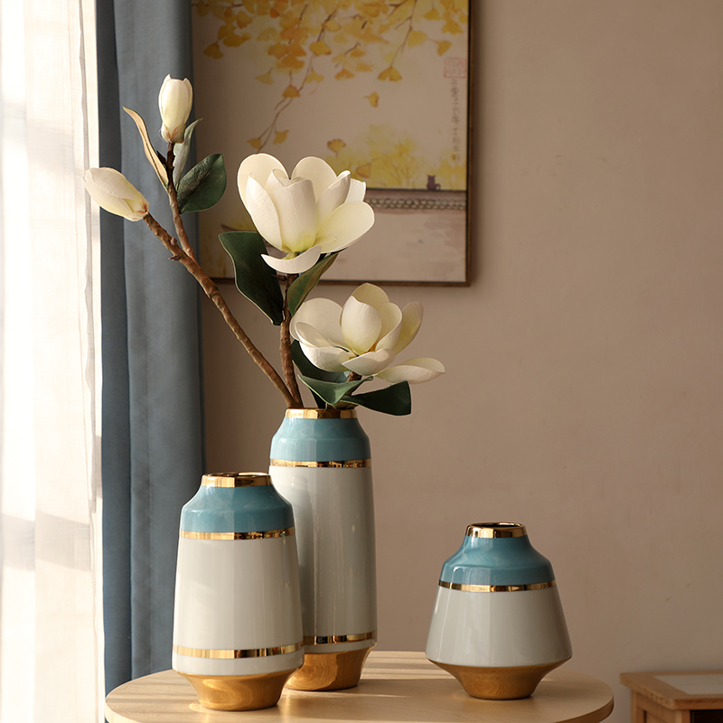 Modern American jingdezhen ceramic vase Jane furnishing articles flower arranging small sitting room and fresh ground decoration household act the role ofing is tasted