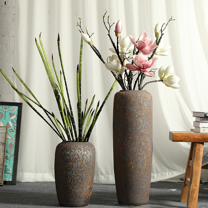 Contracted and I jingdezhen ceramic dry flower of large vase restoring ancient ways furnishing articles sitting room flower arranging flowers, checking pottery