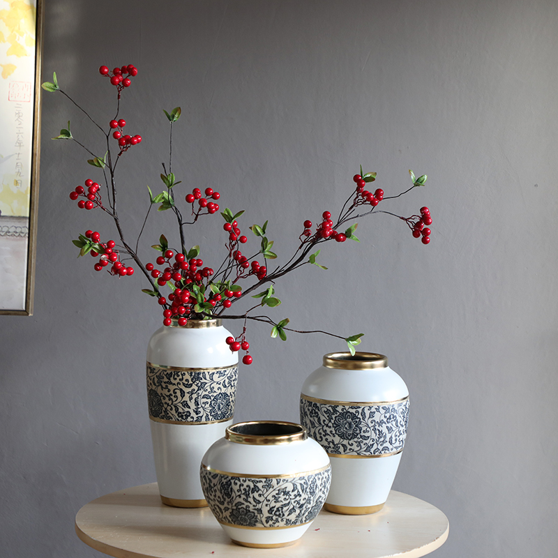 New Chinese style furnishing articles ceramic vase Nordic creative contracted sitting room small flower arranging fresh ground decoration household act the role ofing is tasted