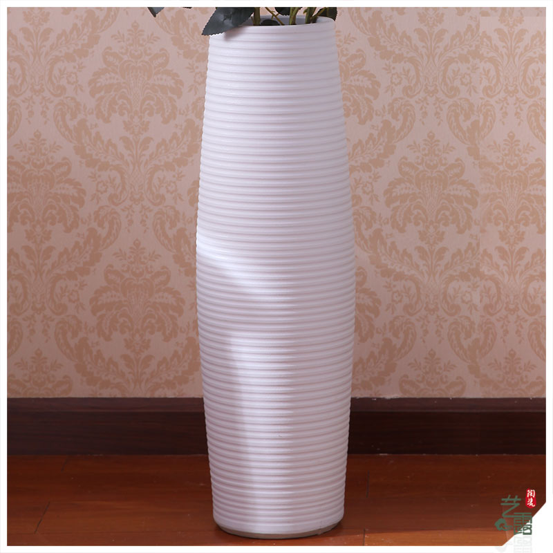 Art show contracted and modern European style living room white jingdezhen ceramics high landing big vase lucky bamboo vase