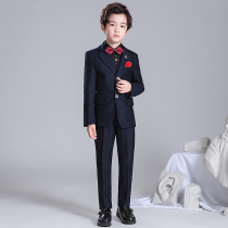 flower boy dress suit children's suit handsome english three piece suit western style piano performance costume spring