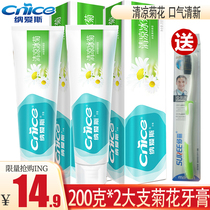 Nais cool chrysanthemum toothpaste 200g * 2 pack fresh breath vitamin C toothpaste maintenance gums