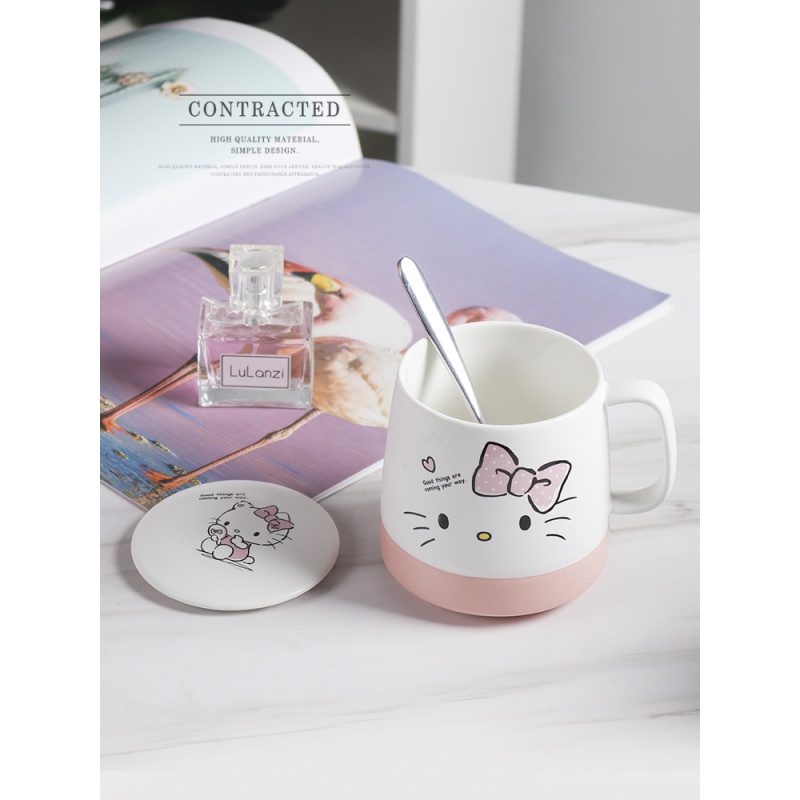Edge lodge hello Kitty glass ceramic drinking cup hollekitty couples with a pair of express cartoon keller