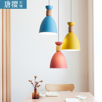 Nordic dining hall lamp modern simple dining chandelier macaron dining room lamp chandelier dining room table lamp three-head lamp
