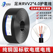 National standard two-core high-power copper core wire soft sheath cable 2-Core 4 6 16 square power cord foot meters