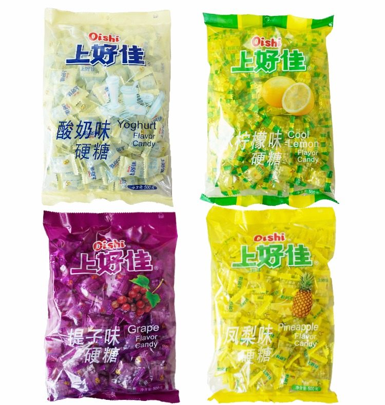 上好佳水果糖薄荷糖柑橘苹果什锦水蜜桃荔枝500g袋装奶糖婚庆喜糖