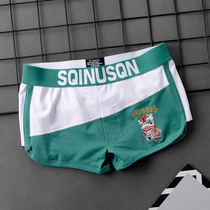 Single Male Pants Mens Pants Mens Pants Pure Cotton Flat Corner Pants Ice Silk Sashimi Body Tide Personality Breathable Pants Head