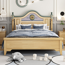 Kids Bed Boy American 1 35 m single bed Teen Oak Solid Wood Bed Furniture Set Combination