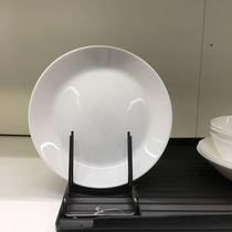 IKEA domestic Aufta plate White plate plate Tempered glass tableware diameter 25cm dish plate