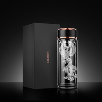 Redf (Dragon and Phoenix) series double-layer glass Mens teacup original design registration copyright