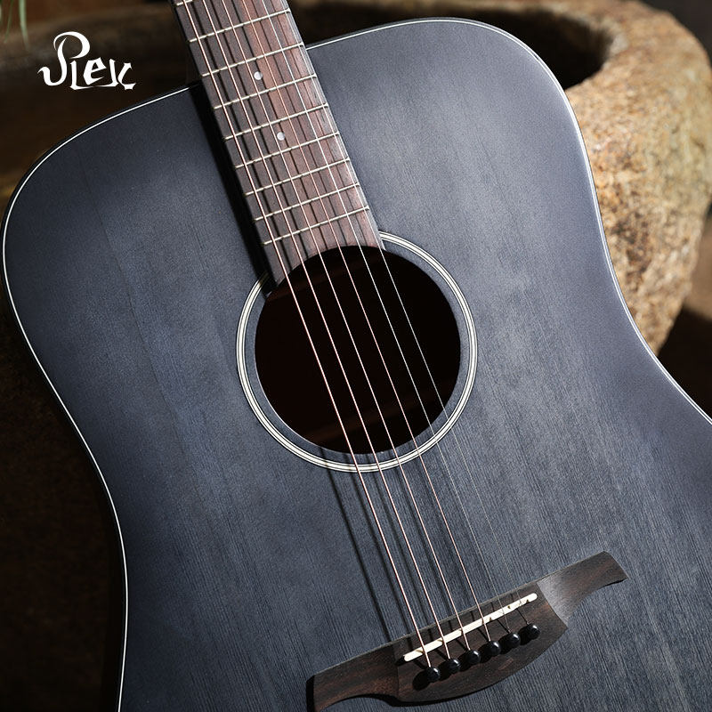 rex雷克斯黛青黑民谣吉他新手初学者学生女入门练习吉它男41寸_不打折