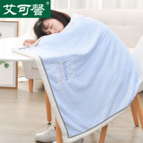 Coral velvet small blanket quilt thickened spring and summer covered leg blanket Single lunch break Office air conditioning nap blanket