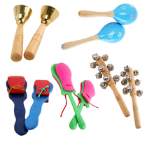 Shenlu musical instrument Wooden plastic castanets stick touch bell stick bell sand hammer Orff musical instrument early education center