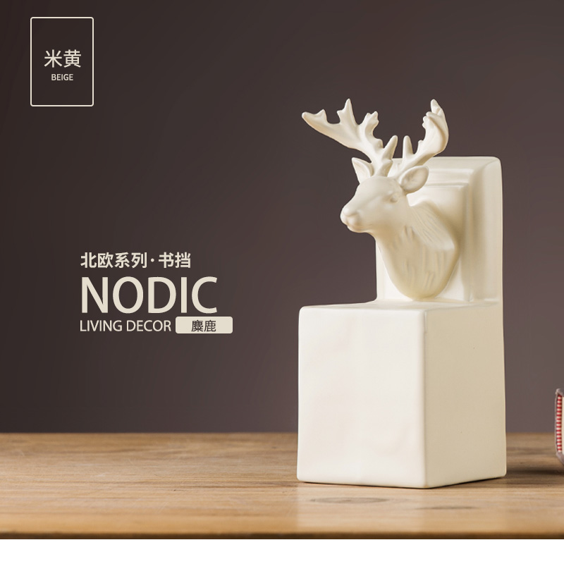 The Book block office furnishing articles on decorations creative contracted deer head ceramic furnishings study bookcase northern wind