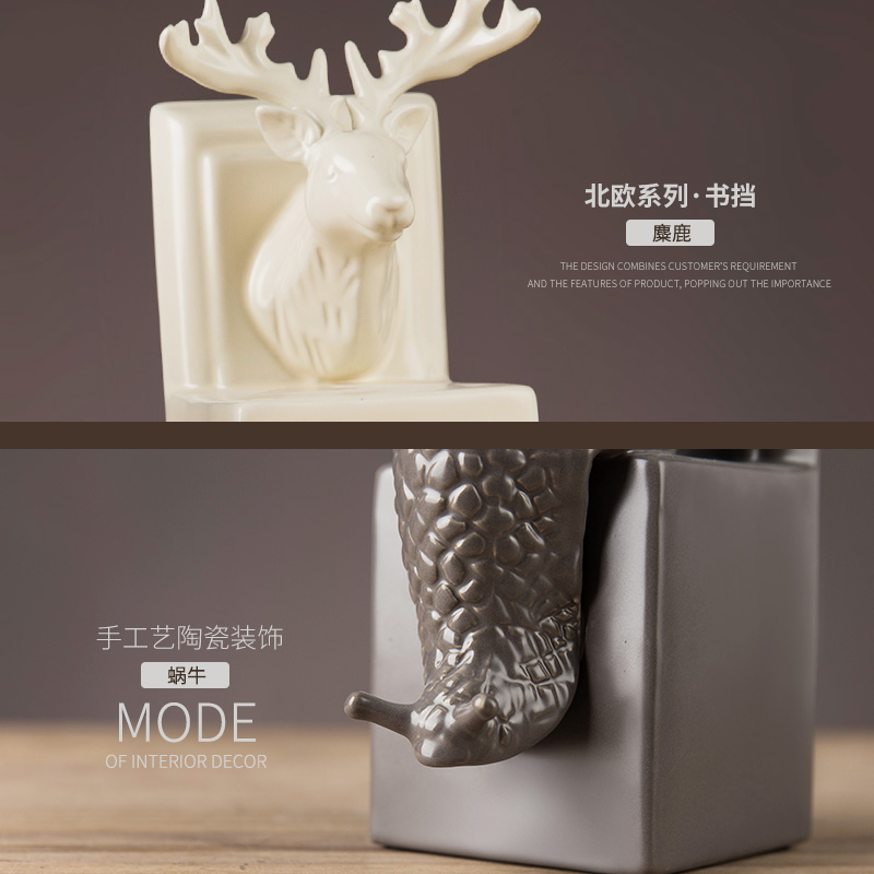 The Book block office furnishing articles on decorations creative contracted deer head ceramic furnishings study bookcase northern wind