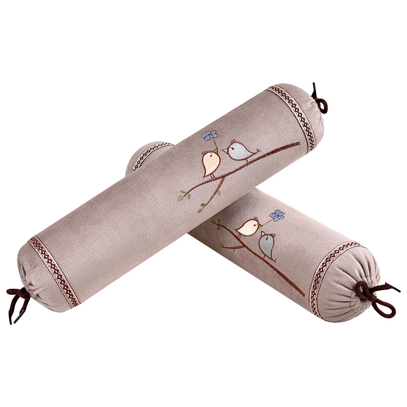 圣芭曼睡觉专用颈椎枕荞麦皮圆柱形糖果枕呵护颈椎艾草硬枕头秋冬