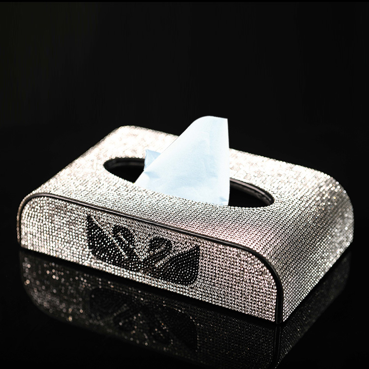 car interior car tissue box diamond-studded female napkin box car interior car interior decoration seat type paper towel cover