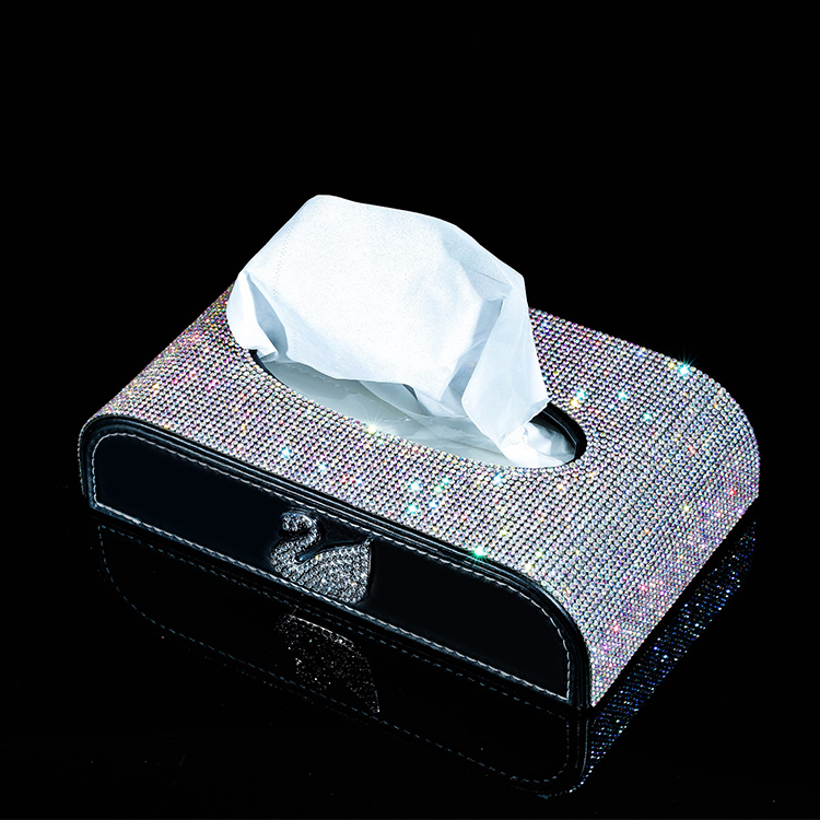 car interior car tissue box diamond-studded female napkin box car interior car interior decoration seat type paper towel cover
