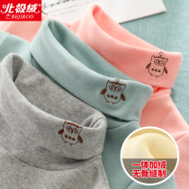 girls' fleece bottoming shirt autumn thickening children's autumn and winter 2020 foreign-style half turtleneck fleece thermal top