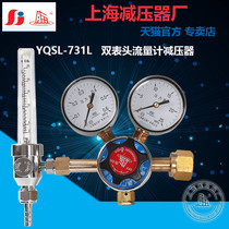 YQSL-731L double meter head flowmeter standard gas mixed gas pressure reducer Nitrogen pressure regulator Argon Shanghai brand